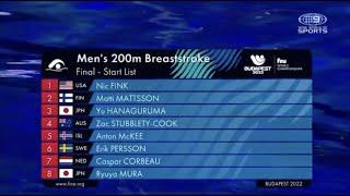 2022 FINA World Championhips - Men's 200 Breast Final