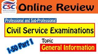 Civil Service Exam Reviewer General Information Part 1 2025