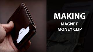 Making magnet money clip wallet. Leathercraft