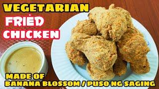 FRIED CHICKEN VEGETARIAN l BANANA BLOSSOM RECIPE