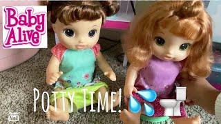 BABY ALIVE Potty training with potty dance dolls! (Funny) #pottydancedoll