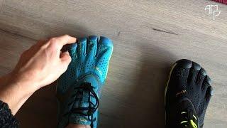 Vibram Five Fingers size comparison (one size too big and the correct size)