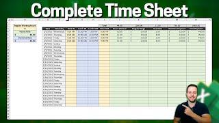 How To Make a Complete Time Sheet In Excel with Lunch Break and Overtime Rate