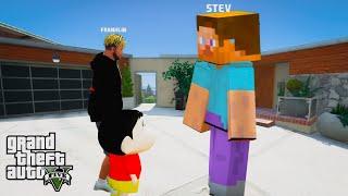 GTA 5: Shinchan & Franklin Meet Steve|Minecraft World in Gta V...!