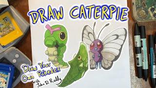 How to Draw Caterpie, Metapod, and Butterfree - Draw Your Own Pokedex Ep007