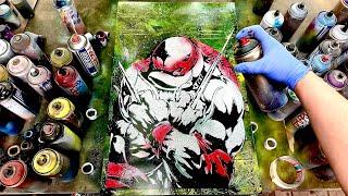 TMNT Raphael - GLOW IN THE DARK - Spray Paint Art  by Skech