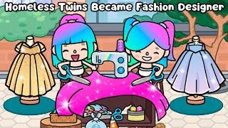 Homeless Twins Became Famous Fashion Designer | Rainbow hair | Toca Boca | Toca Life Story