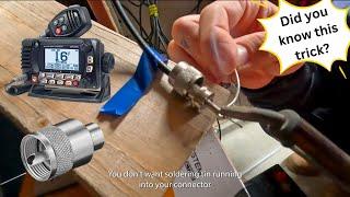 Soldering VHF and AIS Connector Quick and Easy Tutorial (UHF PL-259 to RG-58)