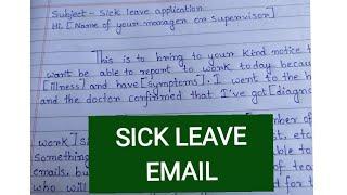 Sick leave application// How to write an email application for office leave //