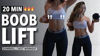 20 MIN CHEST WORKOUT with Dumbbells - Natural Boob Lift for FIRM AND PERKIER BREASTS - DAY 9