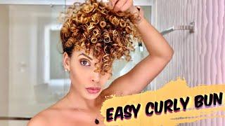 Easy Curly Bun Style
