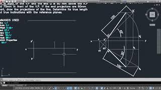 Projection of Lines problem solved in AutoCAD | Engineering Graphics
