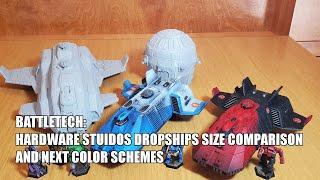 Battletech: Hardware Studios Dropships size comparison & next paint schemes