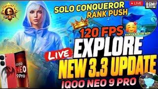 IQOO NEO 9 PRO BGMI TEST LIVE | BGMI 3.3 LIVE | BGMI 120FPS UNLOCK ? #bgmi #bgmilive #120fps #pubg