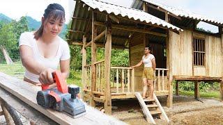 Full video: the process of building a beautiful wooden house, building a new cabin, a new farm