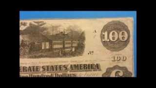 $100 1862/63 Confederate States Note - Rare Large Size Note - US CURRENCY COLLECTION