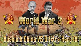 Russia & China vs 6 Extra Hard AI - Red Alert 2 Yuri's Revenge