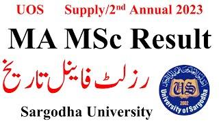 MA MSc 2nd Annual 2023 Results UOS | MA MSc Supply 2023 Results UOS | MA MSc Result UOS