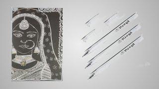 Indian bride Mandala art with white gel pen