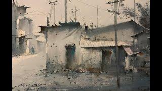 watercolor painting demo by javid tabatabaei