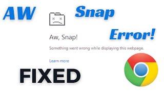 How to Fix Google Chrome Ran Out Of Memory Aw Snap Error | Aw Snap in Google Chrome Fix the Problem