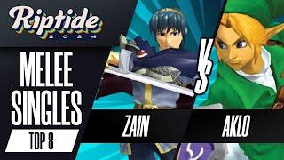 Zain (Marth) vs Aklo (Link) - Riptide 2024 - Melee Singles - Winners Final