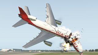 Airplane Broken Into Pieces After Collide During Emergency Landing | X-PLANE 11