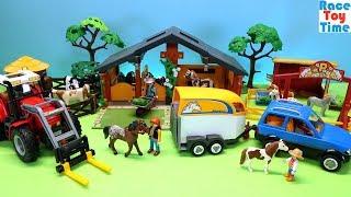 Playmobil Farm Tractor Playset plus Horse Pony Stables Fun Toys For Kids