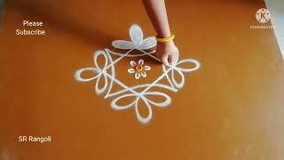 Simple rangoli design  3*3dots easy muggu  SR Rangoli