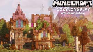 Relaxing Minecraft Longplay With Commentary - Building a Cottagecore Enchanted House