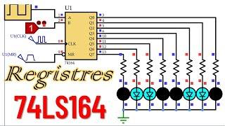 circuit  intégré de registre 74ls164 Registre à décalage de sortie parallèle 8 bits entrée série