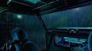 Sleep in 3 minutes with the sound of raindrops outside the window camping car - camping sounds