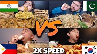 2xSPEED |ASMR MUKBANGERS AROUND THE WORLD  FAST EATING SHOW