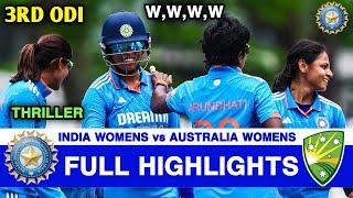 India Women vs Australia Women 3rd ODI Highlights 2024 | INDW vs AUSW 3rd ODI 2024 Highlights