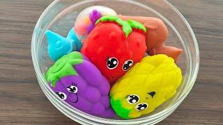 Making Sand Slime from Anti Stress Fruit Cute Squishies