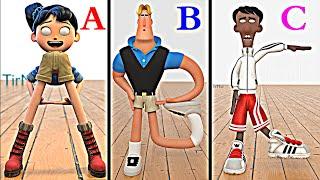 Alphabet with broken bones All Character Compilation (A - Z)