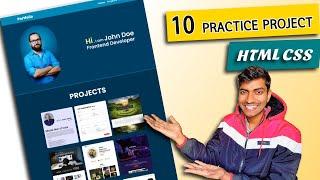 #10 Portfolio Website  Html CSS  | HTML CSS 10 Practice Projects for Beginners | 2023 | Hindi