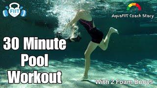 Water Aerobics Workout/ Tone Your Body in 30 Minutes with foam weights