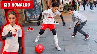 11 year old KID RONALDO playing FOOTBALL in LONDON !? (PUBLIC NUTMEGS CHALLENGE)