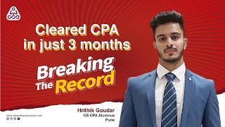 Passed CPA exam in 3 months | Hrithik| CPA Alumni