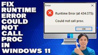 How To Fix Runtime Error Could Not Call Proc in Windows 10/11 [Solution]