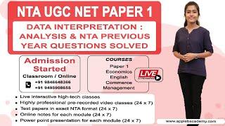 NTA UGC NET PAPER 1 - DATA INTERPRETATION: ANALYSIS & NTA PREVIOUS YEAR QUESTIONS SOLVED