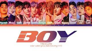 TREASURE Boy Lyrics (트레저 Boy 가사) (color coded lyrics)