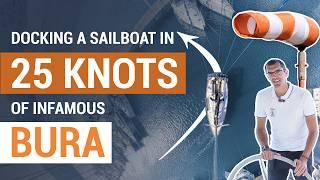 How to Dock a Sailboat in a 25kt STRONG Side Wind / Crosswind in Croatia