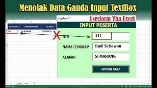 Cara Mencegah atau Menolak Data Ganda Saat Input Userform VBA Excel