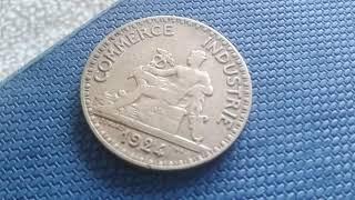 2 francs 1924  France Chambre de Commerce Old Coin