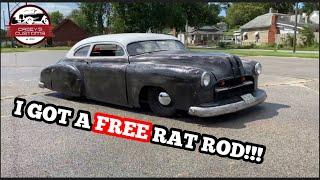 I GOT A FREE 1949 CHEVY HOT ROD! ITS CHOPPED, WIDENED, LENGTHENED AND SLAMMED RAT ROD! VINTAGE BUILD