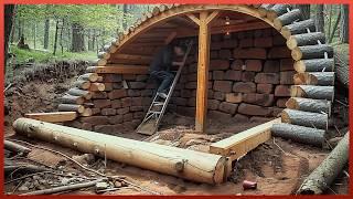 Homme Creuse Un Trou Dans La Forêt Et Le Transforme En Cabane Incroyable | Du Début À La Fin