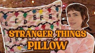 crocheting STRANGER THINGS pillow