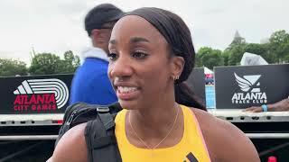 Keni Harrison Talks Speed Work with Sydney McLaughlin-Levrone and Jenna Prandini after Atlanta 100mH